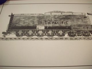 Union Pacific " Challenger " 4 - 6 - 6 - 4 Type Locomotive Drawing Signed By Author - A