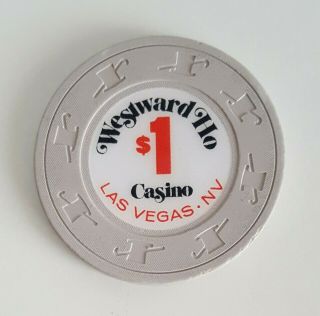 $1 Las Vegas Westward Ho Grey Cr V6216 Casino Chip - Near