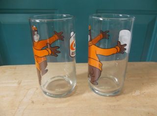 Two Vintage A & W Family Restaurant 5 3/4 - inch Drinking Glasses with Bear 2
