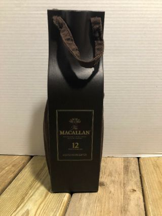 The Macallan 12 Scotch Whisky Leather Bottle Bag Case