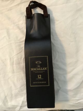 The Macallan 12 Scotch Whisky Brown Leather Bottle Case Carry Bag