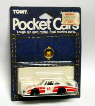 Vintage Tomy Pocket Cars - Tomica Porsche 935 - 78 Turbo - On Card