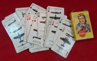 Wwii 1940 Coca Cola Airplane Spotter Playing Cards With Box