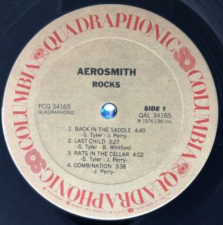 AEROSMITH Rocks QUADRAPHONIC Columbia 1976 CBS Early Print LP RECORD Joe Perry 6