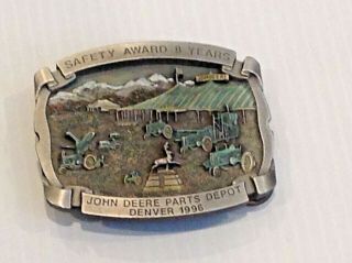 John Deere.  Safety Award 8 Years.  Vintage Belt Buckle.  1995