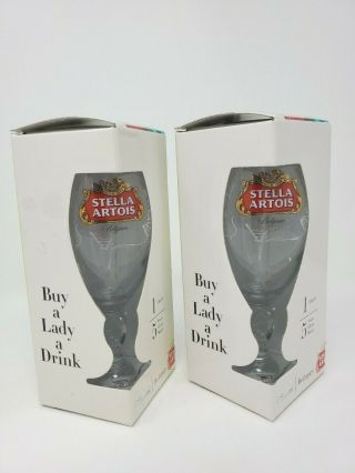 Set Of 2 Stella Artois Buy A Lady A Drink Limited Edition Kenya Chalice 33cl Nib