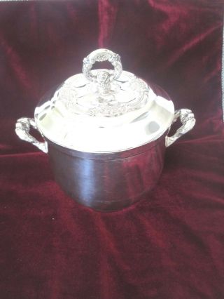 Vintage Oneida Victorian Style Thermos Lined Silverplate Ice Bucket 9 1/2 " Usa