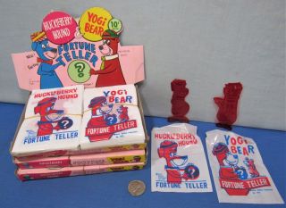 10₵ Fortune Tellers Huckleberry Hound & Yogi Bear 1977 Store Display Box Full