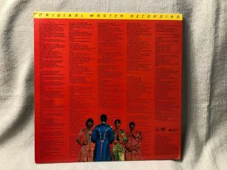 The Beatles Sgt Pepper ' s LHCB LP EMI Parlophone Records MFSL 1 - 100 EX/EX mofi 8