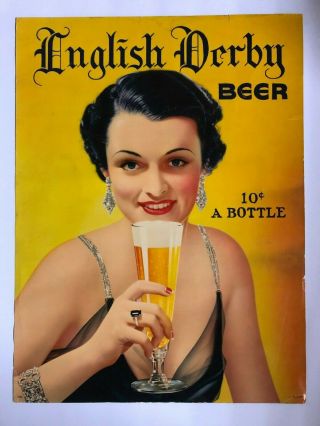 English Derby Beer Sign Poster Print 15  X 20  Advertising