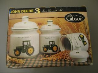 Set Of 3 John Deere Canister Jars