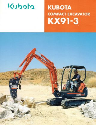 Kubota Compact Kx - 91 - 3 Excavator Sales And Specifications Brochure