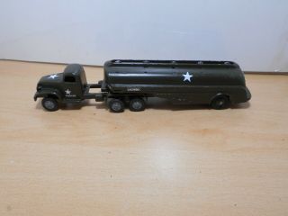 FRENCH DINKY MECCANO MILITARY PETROL TANKER AND FRANCE JOUET - FJ - GMC TRACTOR 2