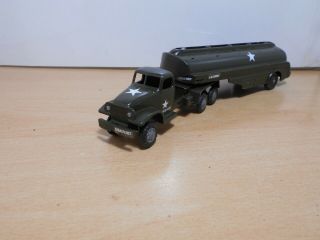 FRENCH DINKY MECCANO MILITARY PETROL TANKER AND FRANCE JOUET - FJ - GMC TRACTOR 3