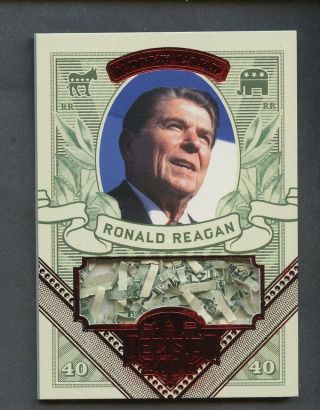2016 Decision Red Foil Money Card Ronald Reagan Shredded U.  S.  Currency