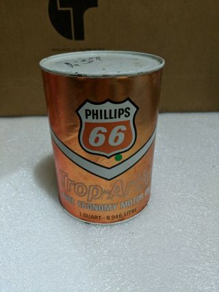 Full Phillips 66 Trop - Artic Motor Oil Can Old Stock Vintage Oil Antique