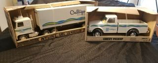 Vintage Nylint Culligan Gmc 18 Wheeler & Chevy Pickup Truck
