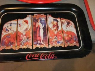 Coca - Cola Advertising Metal Trays Group Of 6 All Sizes 3