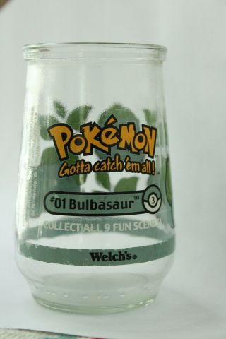 Pokemon Jelly Jars 1999 Pikachu,  Bulbasaur,  Meowth 5