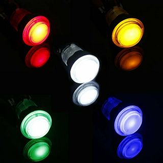 10x arcade button 12V LED light micro switch game part multiple options 5 colors 3