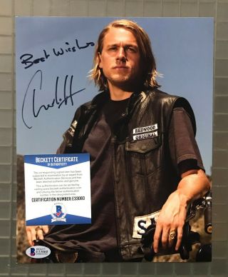 Charlie Hunnam Signed 8x10 Photo Autographed Beckett Bas Sons Of Anarchy