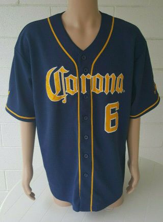 Corona Beer Baseball Jersey 6 Mexico Sewn Stitched Adult Xl 1xl