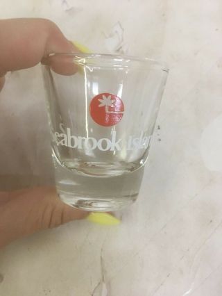 Seabrook Island Souvenir Shot Glass - Clear With White And Red Art
