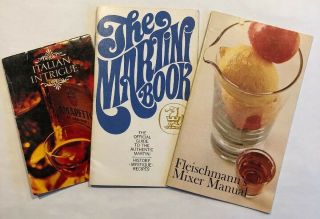 3 Cocktail Spirits Manuals Guides Recipes Fleischmann Amaretto Gilbey Martini