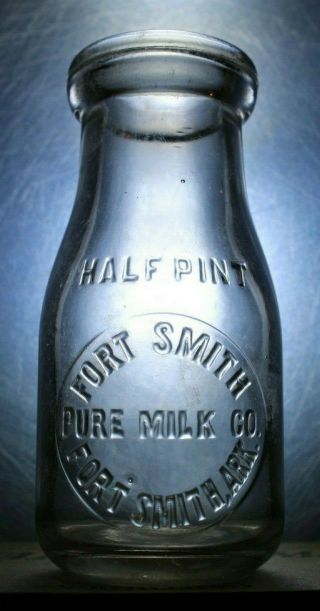 Milk Bottle Vintage Fort Smith Dairy Fort Smith Arkansas Rare Old Farm Half Pint