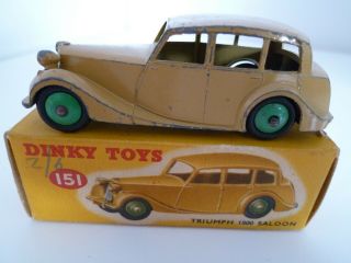 Vintage Dinky 151 Triumph 1800 Saloon Issued 1954 - 59