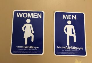 Captain Morgan Rum Men And Women Bathroom Lavatory Decals Signs