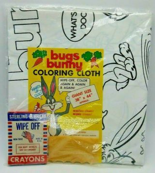 Vintage Looney Tunes Bugs Bunny Coloring Cloth 1974 Usa Warner Bros