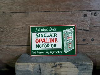 Sinclair Opaline Oil Sign Gasoline Dino Dinosaur Gas Car Truck Dealer