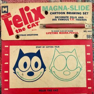 1950’s Felix The Cat Magna Slide Cartoon Drawing Set