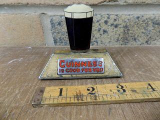 Early Guinness Beer Glass Ale Enamel Tin Menu Holder Sign C1950s