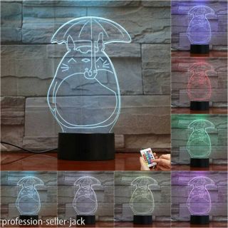My Neighbor Totoro 3d Led Table Lamp Anime Night Light Remote Control Kids Gift