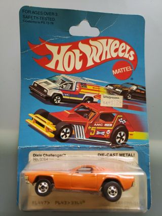 Hot Wheels Dixie Challenger No.  3364 Bw Blisterpack Hong Kong Roof Flag Tampo