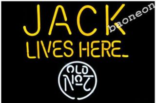 Rare Jack Daniel’s Lives Here Old No.  7 Beer Bar Neon Light Sign Fast