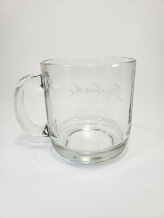 Starbucks Mug Clear Glass Cup Etched Engraved Letters 2
