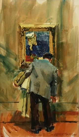 Arne Westerman 20th C.  American Or Artist Watercolor Painting At The Museum