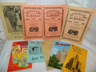 vintage Almanacs,  1920 ' s Song Books,  Fun with Bow & Arrow,  Rochester MN 5