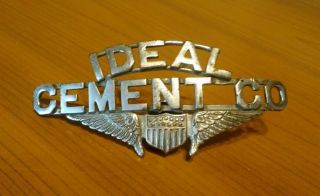 1920s Ideal Cement Company Denver Colorado Hat Cap Badge Advertising History