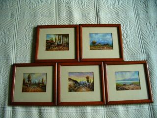 Set Of 5 Oil Paintings By Oswaldo Moncayo,  Master Painter