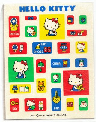 1976 Sanrio Hello Kitty Sticker Sheet