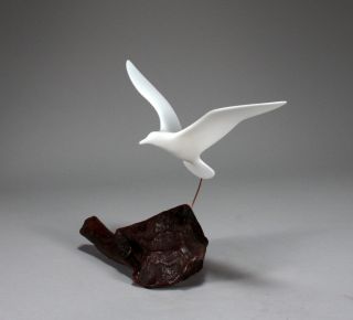 Seagull direct JOHN PERRY 15in wingspan wings up version burl base sculpture 2