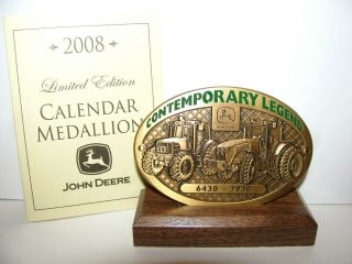 John Deere 7930 6430 Tractor 2008 Brass Calendar Medallion Contemporary Legends