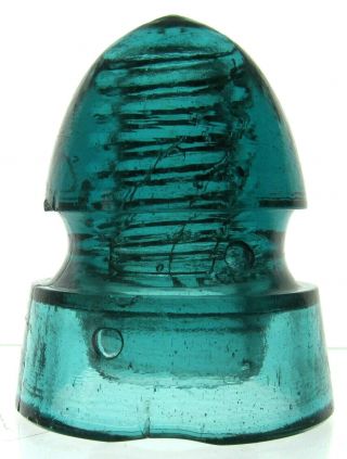 Cd 149 Aqua No Embossing Antique Glass Telegraph Insulator,  Burbrook
