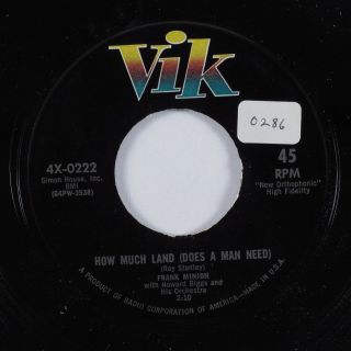 R&b Popcorn 45 Frank Minion How Much Land (does A Man Need) Vik Vg,  Hear