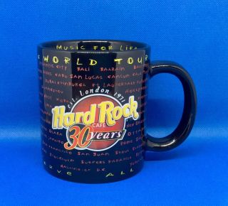 Hard Rock Cafe Nashville 30 Year Anniversary World Tour Coffee Mug Cup