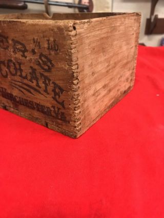 Rare Antique 1880’s W.  H.  Baker’s 1/4 Pound Sweet Chocolate Box Reduce priced 7